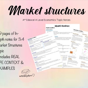 Edexcel A Level Economics Notes - Market Structures - Etsy