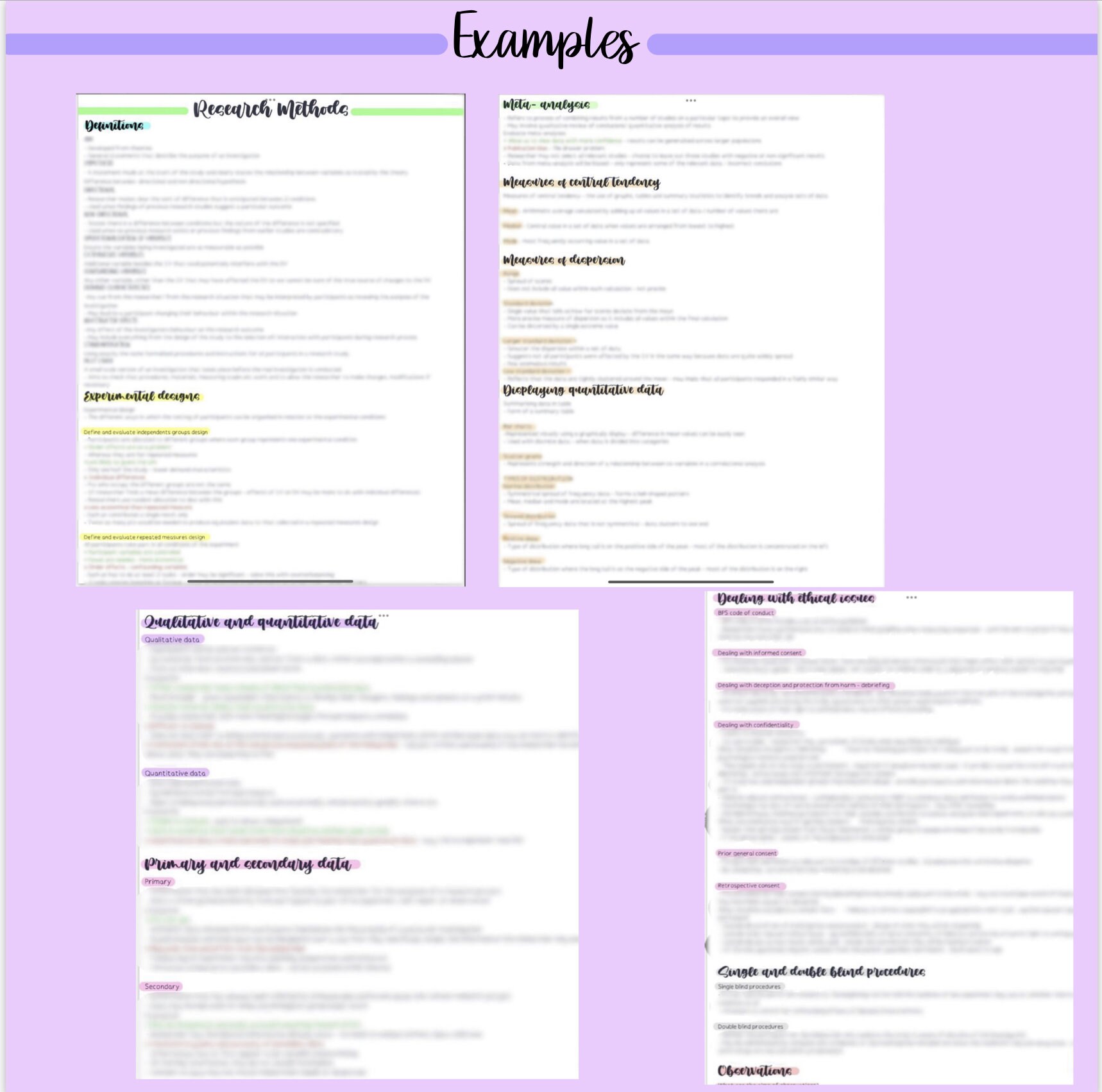 AQA A Level Psychology Research Methods Notes - Etsy UK