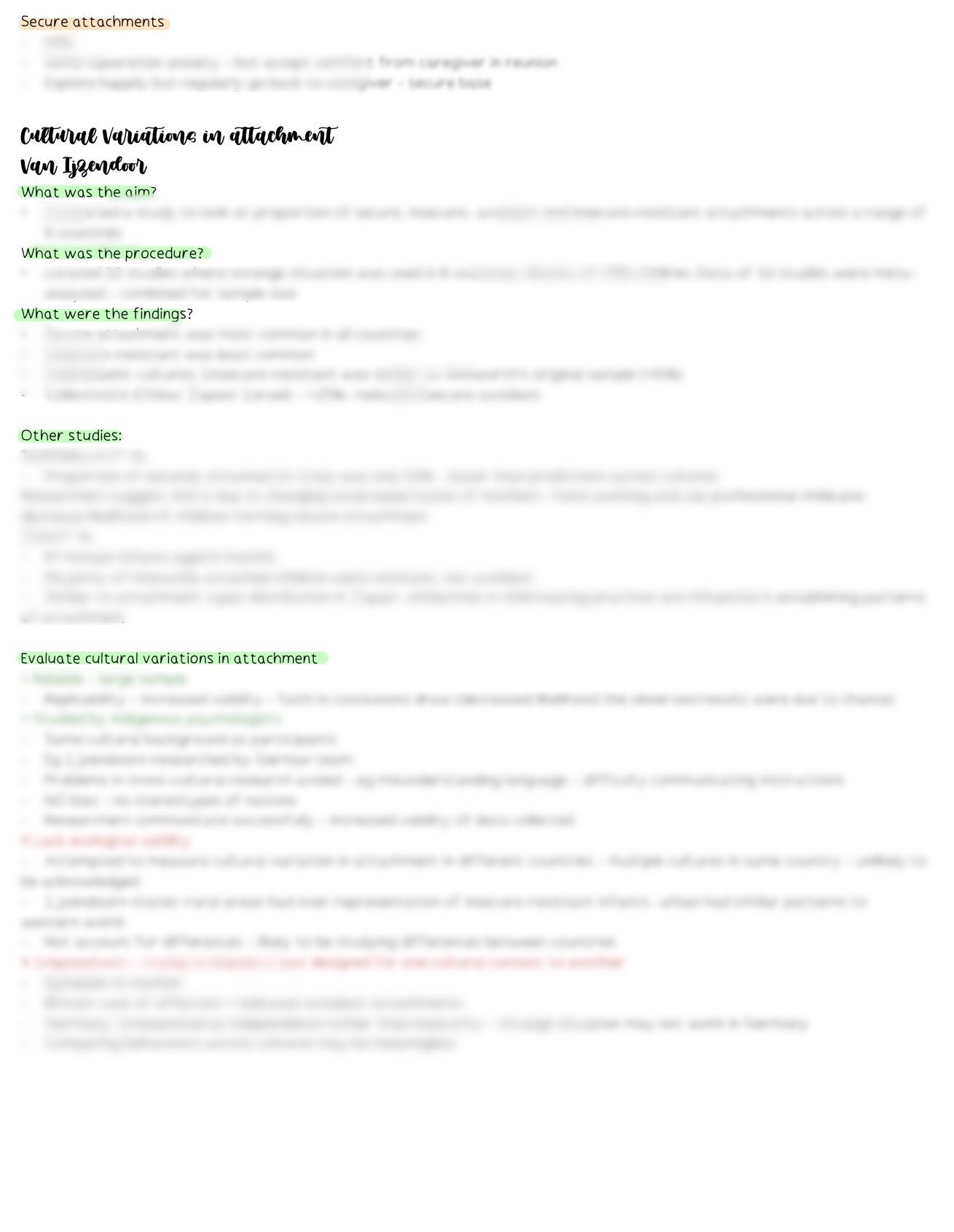 AQA A Level Psychology Attachment Notes - Etsy UK