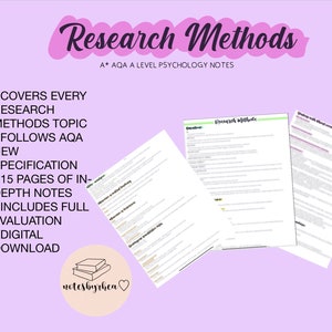 AQA A Level Psychology Research Methods Notes