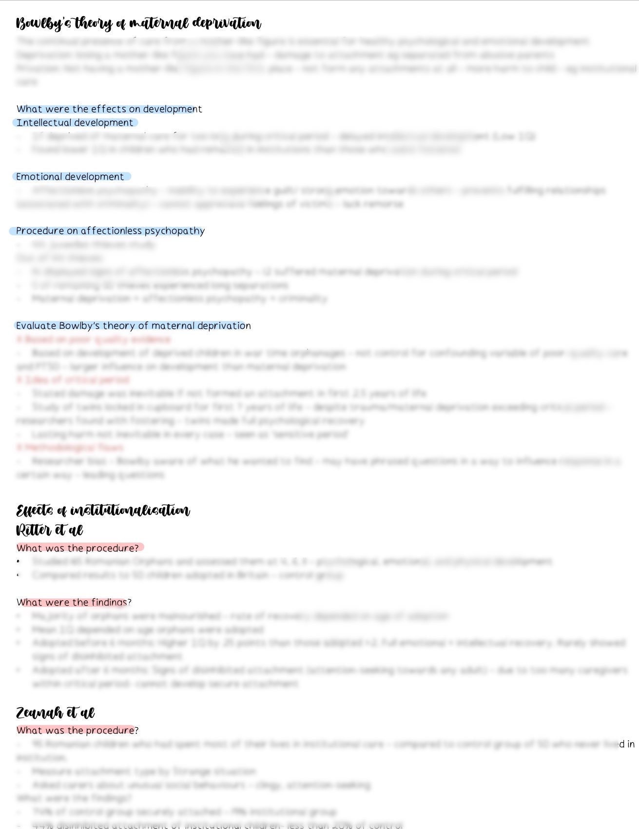 AQA A Level Psychology Attachment Notes - Etsy UK