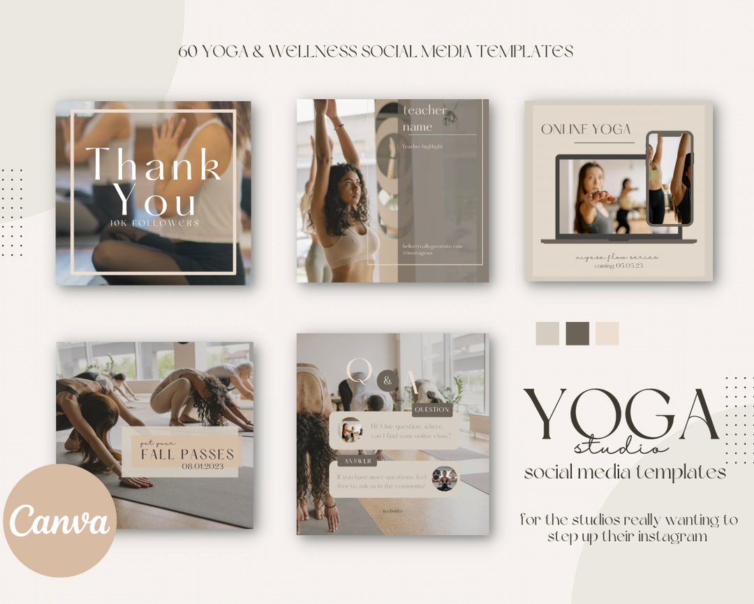 Yoga + Wellness Studio Social Media Template. Instagram & Facebook ...
