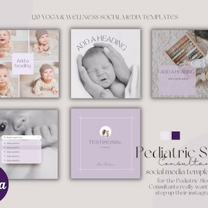 60 Social Media-sjablonen voor kinderslaapconsulent. Bewerkbaar met Canva. Marketingstimulering. Bedrijfseigenaar babyslaapconsulent