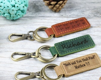 PERSONALIZED Dad Keychain, New Dad Gift, Engraved Dad Keychain, Fathers Day Keychain, First Fathers Day
