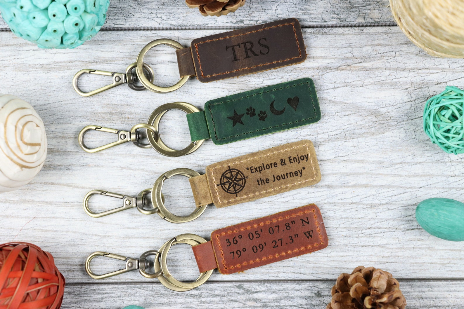 etsy.com | Personalized Leather Keychain