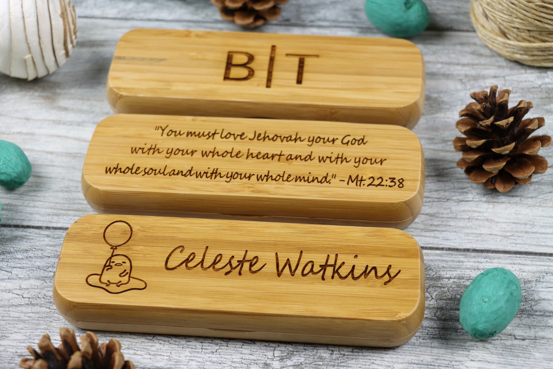 Personalized Wood Pen Set, Engraved Bamboo Case - Etsy
