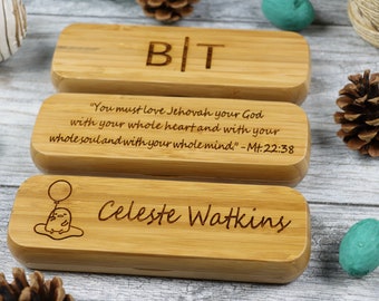 Personalized Wood Pen Set, Engraved Bamboo Case