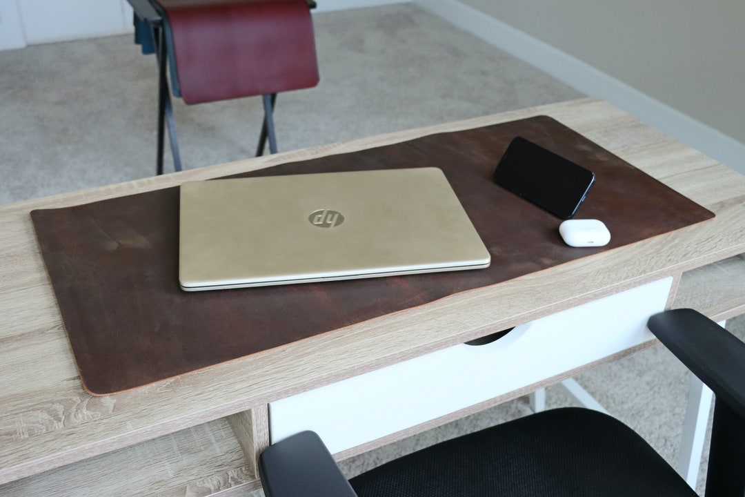 Leather Desk MAT, CUSTOM SIZE Desk Pad, Leather Writing Pad, Leather