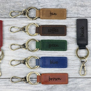 Personalized Leather Keychain, Gifts Under 10, BIRTHDAY GIFT, Gift for Her, Mens Gift, Unisex Gifts, Gift for Dad image 5