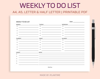 To Do List Pdf Etsy Uk