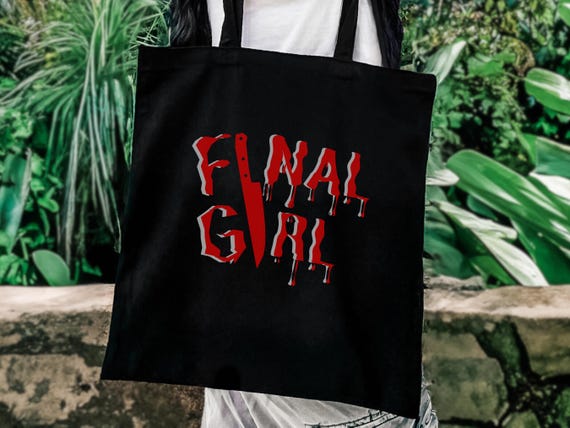Halloween Tote, Final Girl Tote Bag, Eco-Friendly Cotton Canvas Tote, Horror Movie Gift For Her For Friend, Scary Halloween Movie Tote