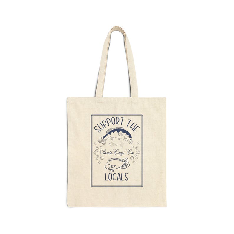 Personalized Beach Tote Bag, Fish Tote, Cotton Canvas Summer Tote Bag, Cute Fish Lover Gift For Her For Friend, Cute Lake Tote Bag Gift image 5