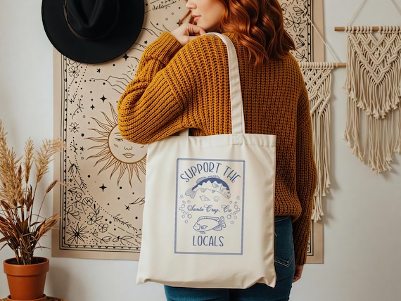 Personalized Beach Tote Bag, Fish Tote, Cotton Canvas Summer Tote Bag, Cute Fish Lover Gift For Her For Friend, Cute Lake Tote Bag Gift