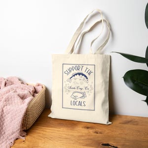 Personalized Beach Tote Bag, Fish Tote, Cotton Canvas Summer Tote Bag, Cute Fish Lover Gift For Her For Friend, Cute Lake Tote Bag Gift image 4