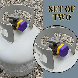 Custom 2-Color Propane Tank / Cylinder Cap Covers, Threaded - Set of 2
