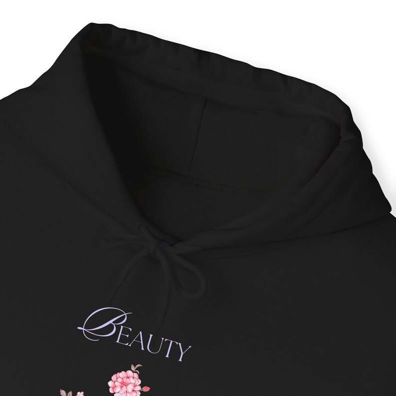 Christian Hooded Sweatshirt, Black Beauty For Ashes Hoodie, Pink Floral Hoodie, Christian Sweater, Bible Verse Shirt, Christian Merch image 8