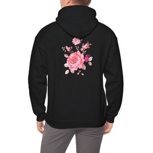 Christian Hooded Sweatshirt, Black Beauty For Ashes Hoodie, Pink Floral Hoodie, Christian Sweater, Bible Verse Shirt, Christian Merch image 4