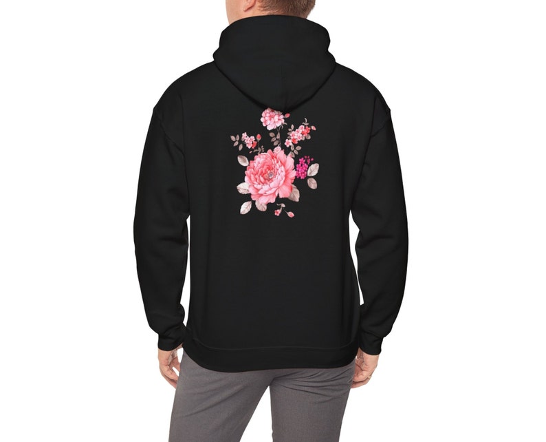 Christian Hooded Sweatshirt, Black Beauty For Ashes Hoodie, Pink Floral Hoodie, Christian Sweater, Bible Verse Shirt, Christian Merch image 4