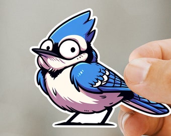 Blue Jay Bird Sticker - Cute Animal Stickers - Perfect Gift for Birdwatchers and Birders, Stick on Laptops, Journals, and Water Bottles