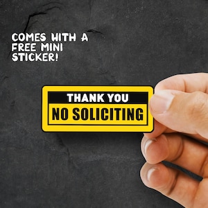 Small No Soliciting Sign: Waterproof Vinyl Sticker for Doorbell