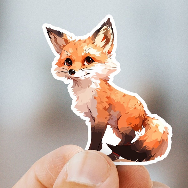 Fox stickers for kids, Journal Sticker, Die Cut Stickers, Fox decals, Red Fox, Wildlife stickers, gifts for kids, gifts for animal lovers