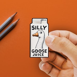 Silly Goose Juice Sticker: Funny Bird Laptop Decal