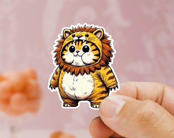 Chunky Orange Tabby Cat Sticker: Funny Kitten Decal