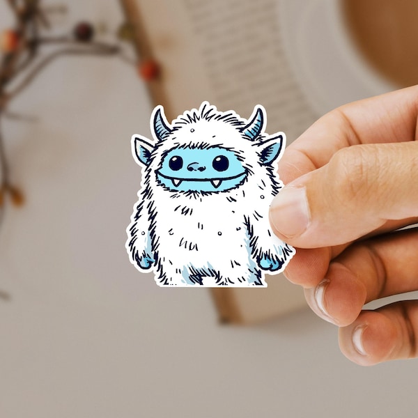 Adorable Yeti Sticker | Waterproof Cute Cartoon Snow Monster Decal for Laptops, Water Bottles, Cars & More | 4 Sizes