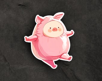 Dancing Pig sticker cute car decal laptop decal animal stickers cute decals, piglet sticker
