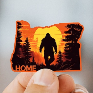 Sasquatch Oregon Sticker | State Decal | Bigfoot Bumper Sticker | Hiking Gift | PNW Wilderness Art