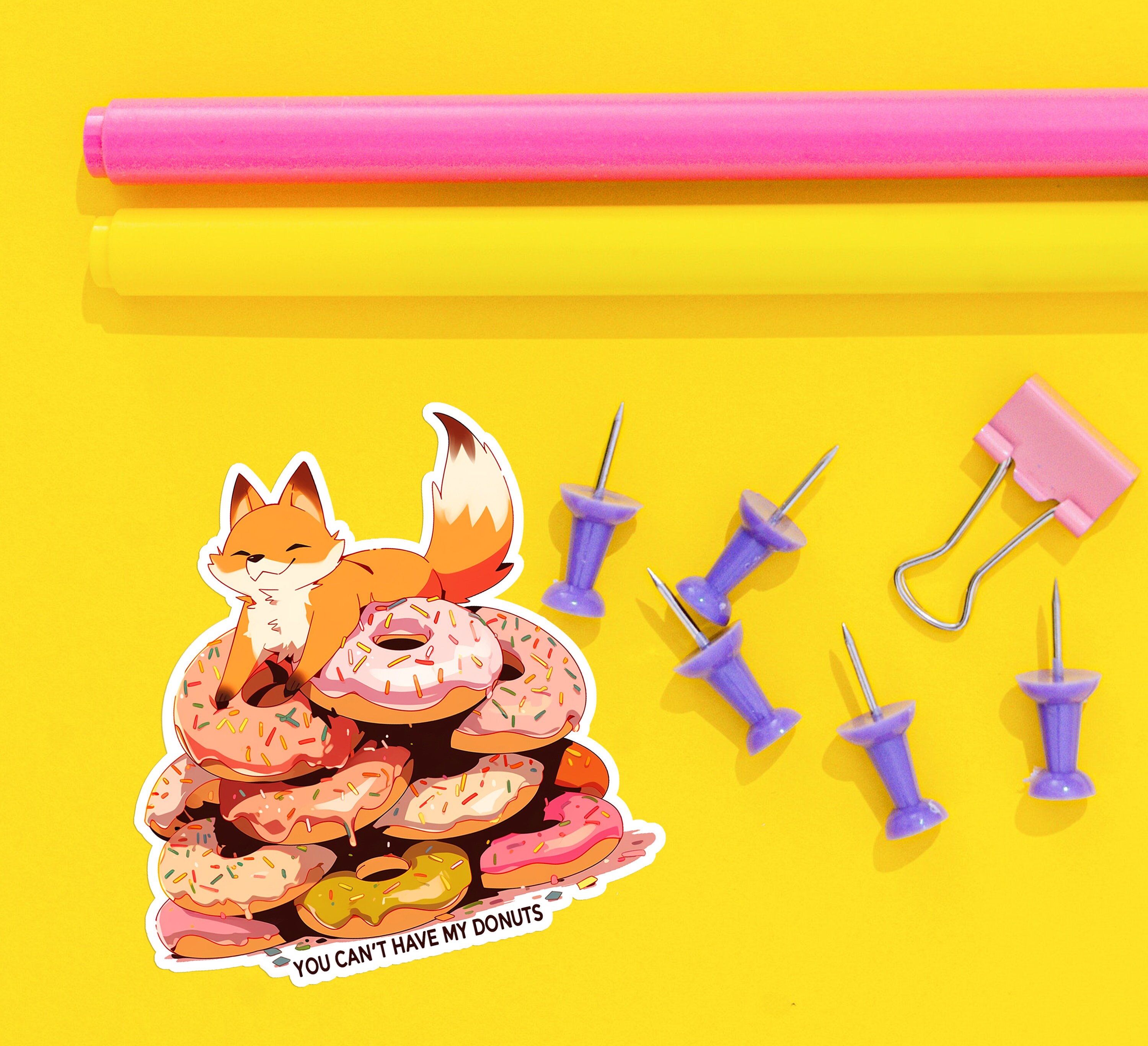 Fur Sticker Furry Sticker, Fox Vinyl Sticker, Baking Stickers, Cute Decal, Donuts ...