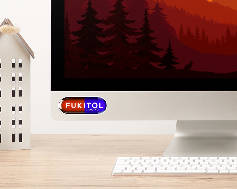 "Lustiger FUKITOL Pillensticker für Erwachsene - Humorvoller ""F*ck it all""-Aufkleber für Laptops, Notebooks, Autos & mehr!" Bild 3