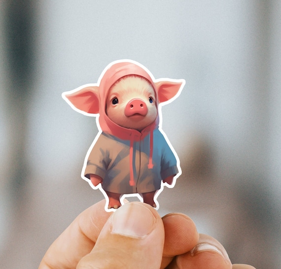Baby Pig sticker cute car decal laptop decal animal stickers cute decals piglet sticker