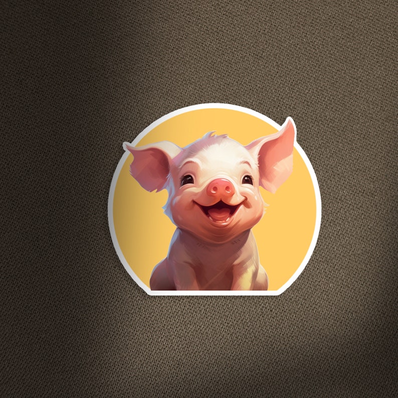 Happy Pig sticker cute car decal laptop decal animal stickers cute decals, piglet sticker, baby pig sticker image 7