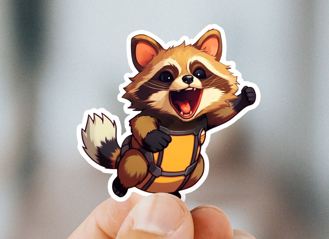 Raccoon Sticker - Vinyl Decal for Your Animal Stickers Collection ...