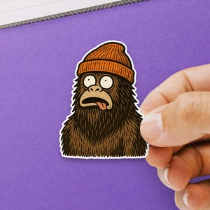 Silly Sasquatch Sticker – Funny Bigfoot Vinyl Decal for Laptops & Water Bottles