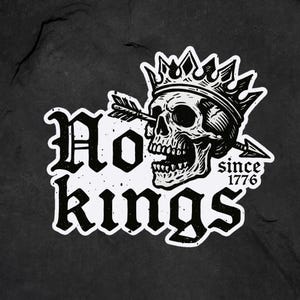 No Kings In America Sticker, Protect Democracy Decal for Democrats & Liberals