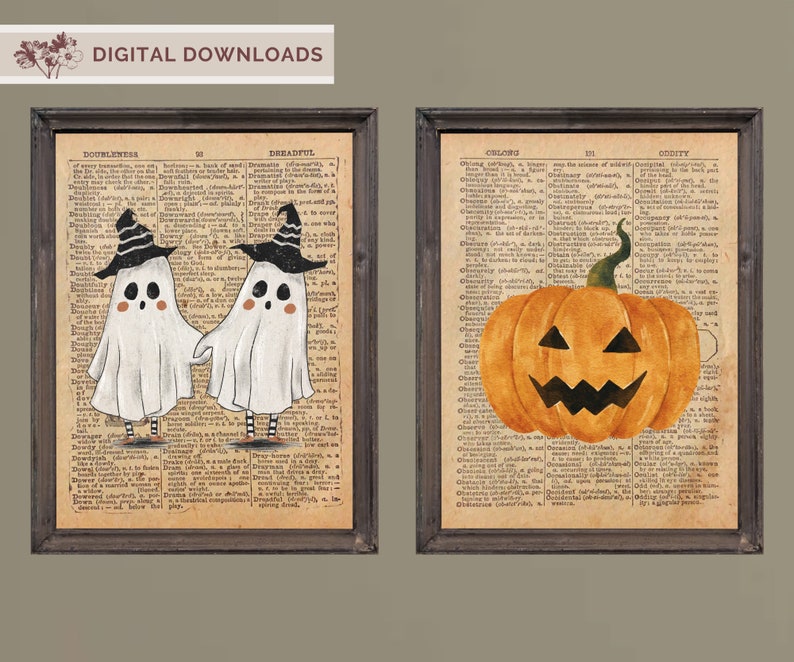 Vintage Halloween Decor Set of 3 Instant Digital Download Etsy
