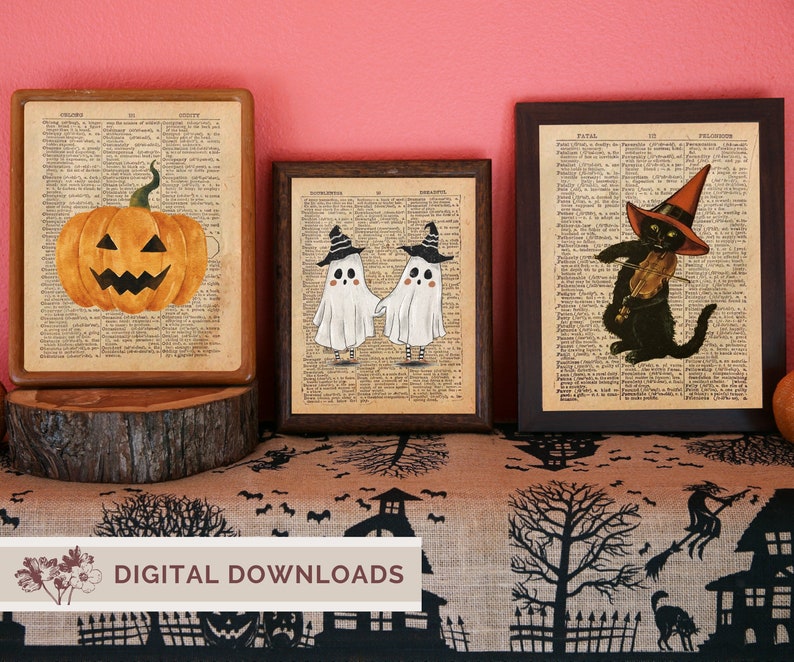 Vintage Halloween Decor Set of 3 Instant Digital Download Etsy