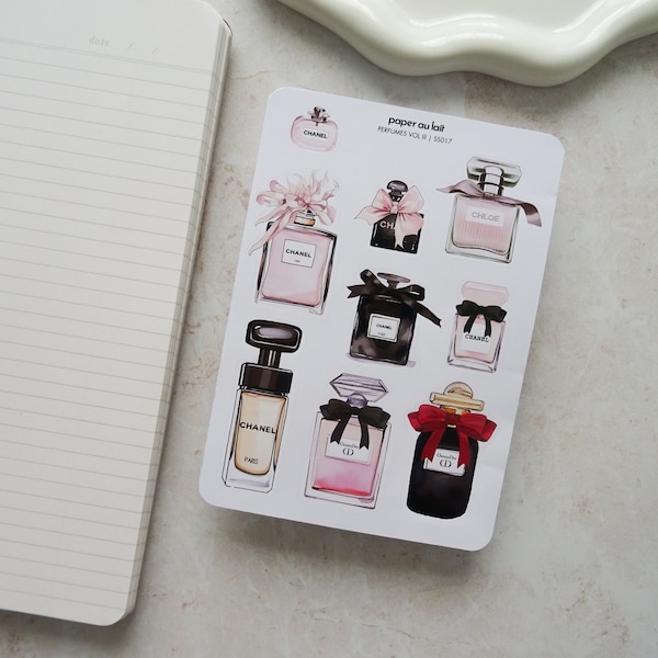 Perfume Sticker Sheet | Journal Sticker | Pink bottles Stickers | Luxurious Sticker Sheet | Scrapbook Sticker Sheet | Feminine stickers