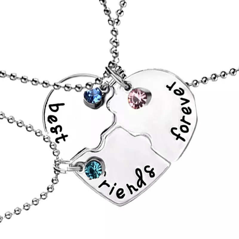 Sisadodo BFF Friendship Necklace for 2 - Best Friend Necklaces BFF Gifts for 2 Matching Heart Best Friends Forever Pendant Necklaces Set¡