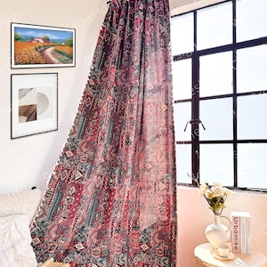 Farmhouse Curtain, Crochet Curtains, Boho Cotton Geometry Curtain for Bedroom, Living Room - Semi Blackout Window Boho Decoration Drapes