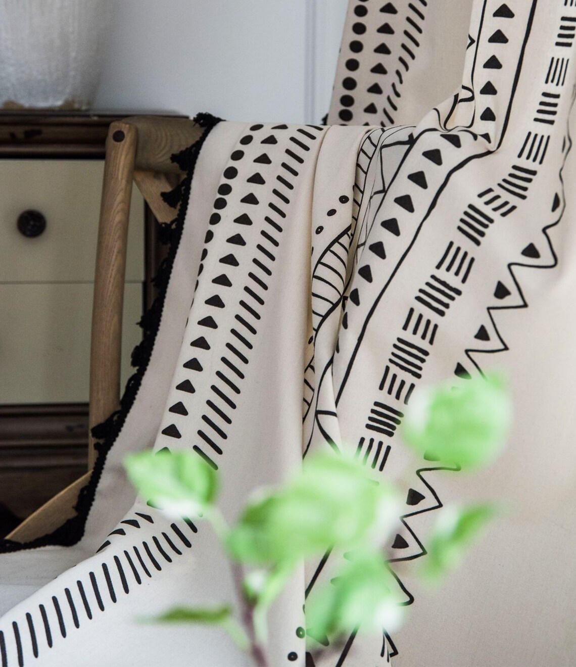 White Boho Curtains Cotton Linen Curtains Boho Decor Boho Etsy