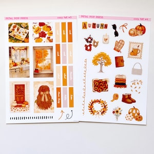 Hobonichi Cousin Fall Weekly Sticker Kit, Fall Hobonichi Weekly Stickers, Fall Hobonichi Sticker Kit, Fall Hobo Weekly Kit
