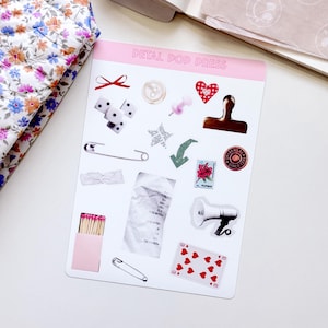 Junk Journal Sticker Sheet, Ephemera Decorative Stickers for Junk Journaling, Scrapbooking Stickers, Planner Stickers, Aesthetic Stickers