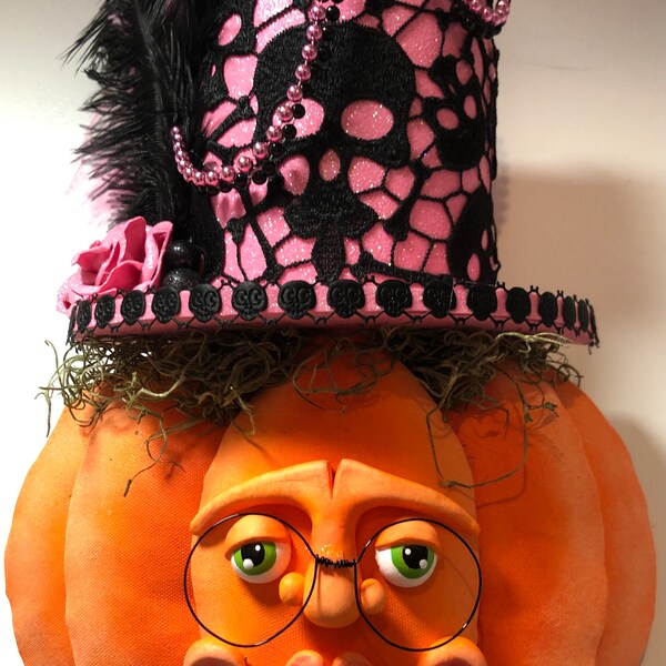 Pink skull pumpkin