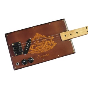 Cigar Box Guitar Handmade 4 String Slide Electric Hound Dog