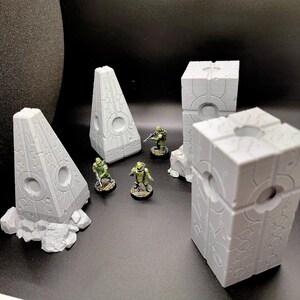 Alien Obelisks - Scatter Terrain - 3D Printed Tabletop RPG Scenery and Wargame Terrain for 28/32mm Miniatures