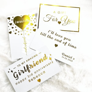 Tarjeta de mensaje personalizada Tarjeta de texto de hoja de oro Tarjeta de inserción de billetera Regalo para su esposa Novia Hermana San Valentín Cumpleaños Aniversario Saludo