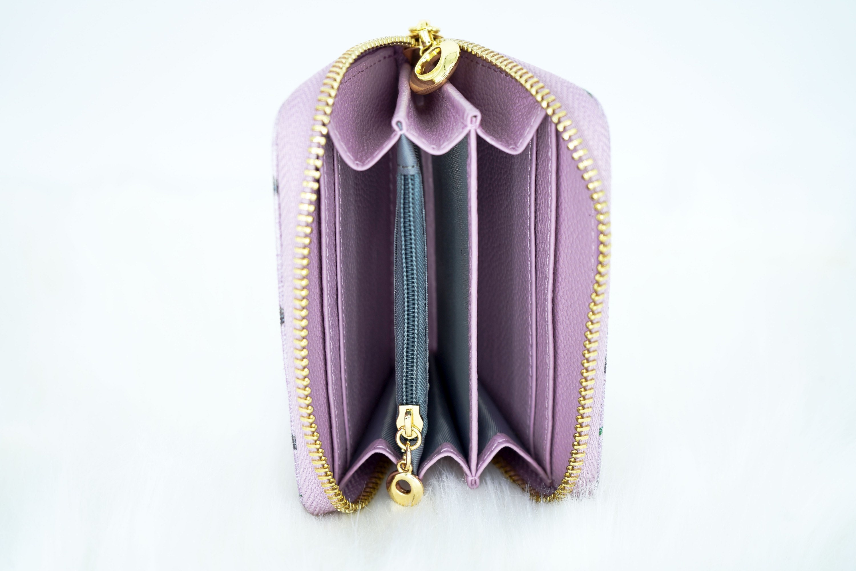 長財布 you a use Wonder wallet Croc lavender Gold/Silver Lavender Lilac Genuine Leather Purple Canvas Wallet Onsale